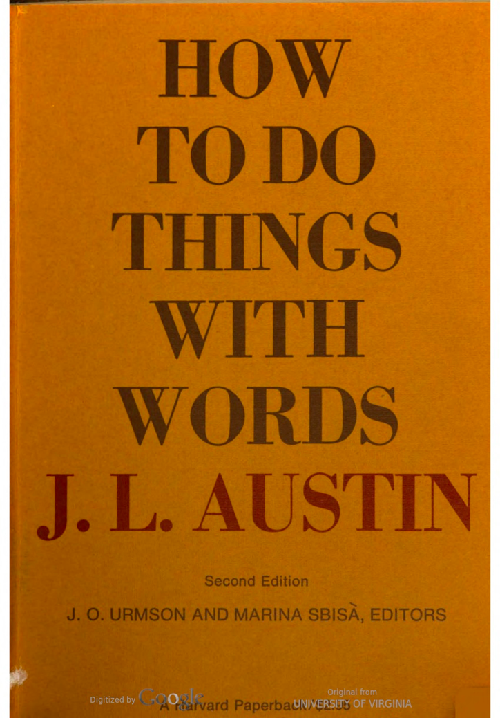 Cover of “How to do things with words”
