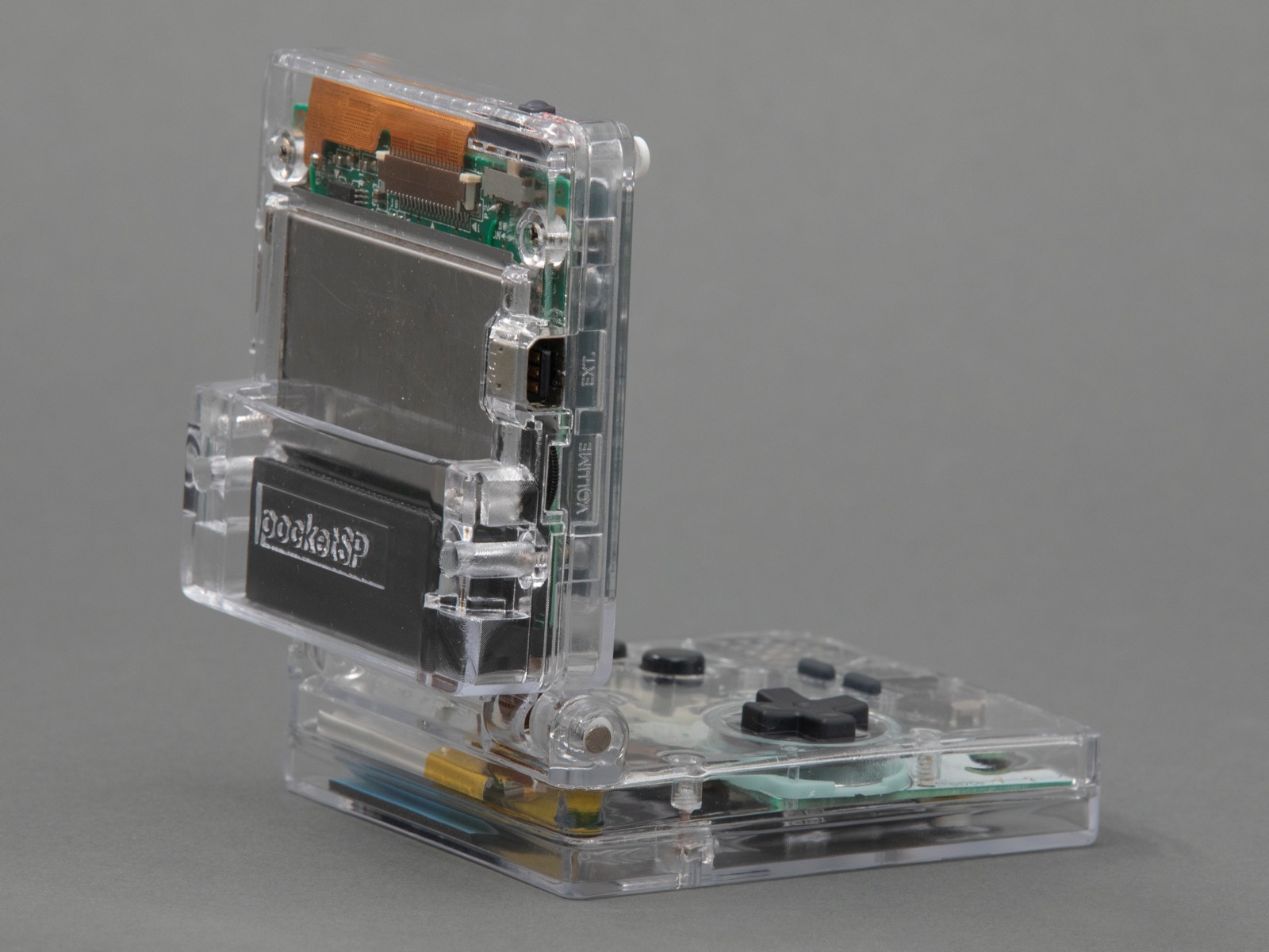 Game Boy Pocket SP in a clear shell